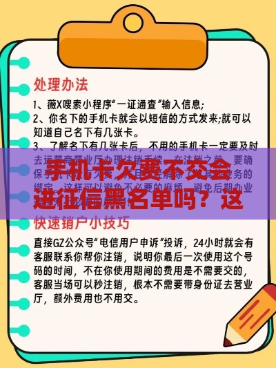 手机卡欠费不交会进征信黑名单吗？这份贷款避坑指南请收好