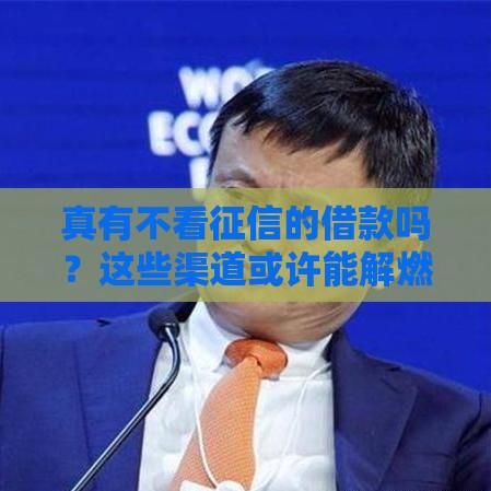 真有不看征信的借款吗？这些渠道或许能解燃眉之急！