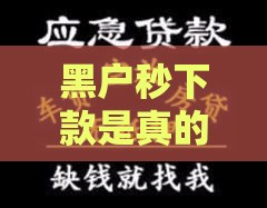 黑户秒下款是真的吗？别急着信！揭秘贷款背后的猫腻