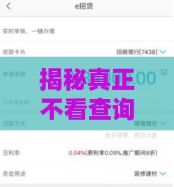 揭秘真正不看查询的良心贷款渠道