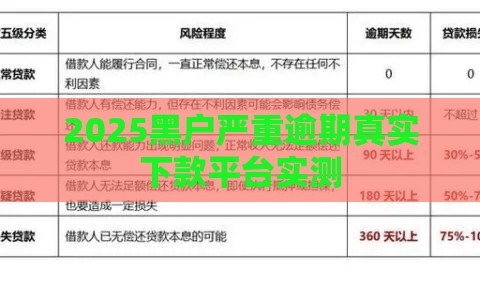 2025黑户严重逾期真实下款平台实测