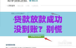 贷款放款成功没到账？别慌！钱到底去哪了？原因分析+解决办法