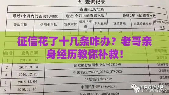 征信花了十几条咋办？老哥亲身经历教你补救！