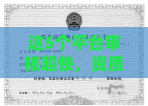 这5个平台审核超快，资质靠谱又好借！