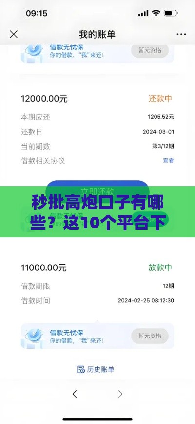 秒批高炮口子有哪些？这10个平台下款快、流程简单！