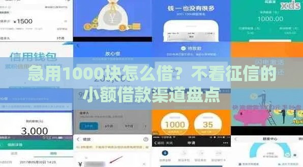 急用1000块怎么借？不看征信的小额借款渠道盘点