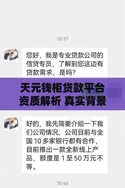 天元钱柜贷款平台资质解析 真实背景大起底