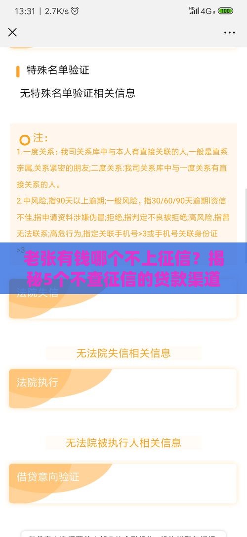 老张有钱哪个不上征信？揭秘5个不查征信的贷款渠道，速看！