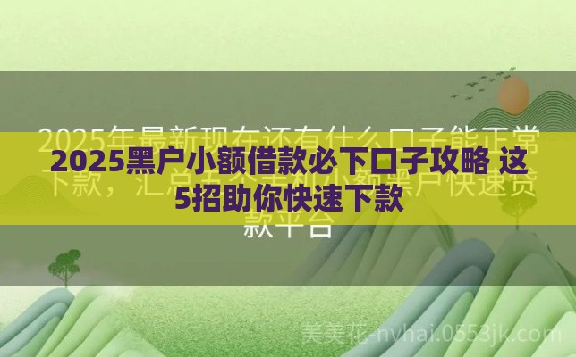 2025黑户小额借款必下口子攻略 这5招助你快速下款