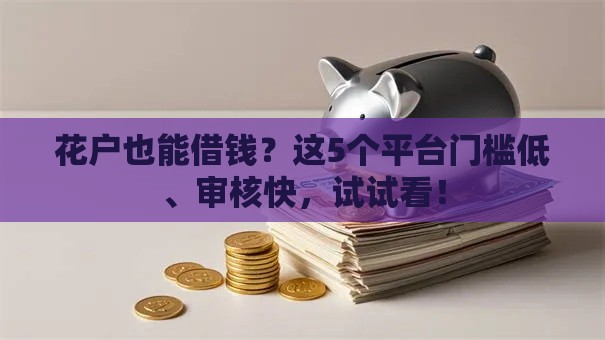 花户也能借钱？这5个平台门槛低、审核快，试试看！