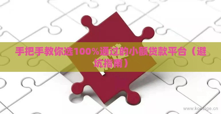 手把手教你选100%通过的小额贷款平台（避坑指南）