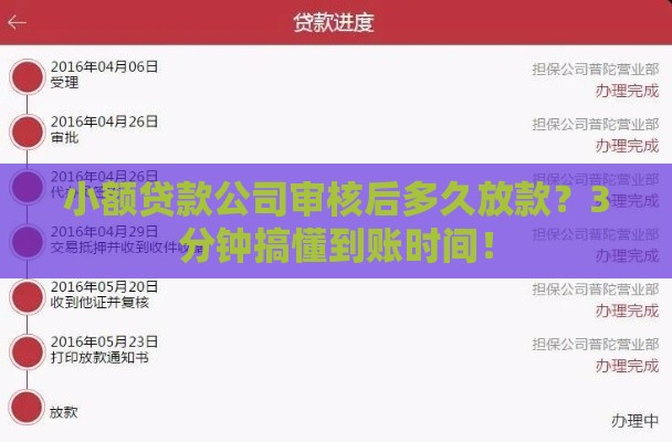 小额贷款公司审核后多久放款？3分钟搞懂到账时间！