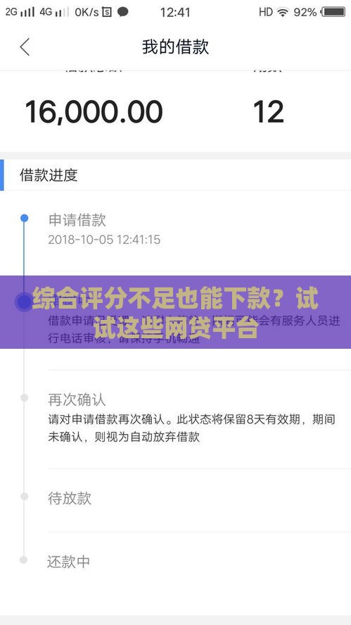 综合评分不足也能下款？试试这些网贷平台