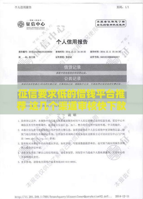 征信要求低的借钱平台推荐 这几个渠道审核快下款稳