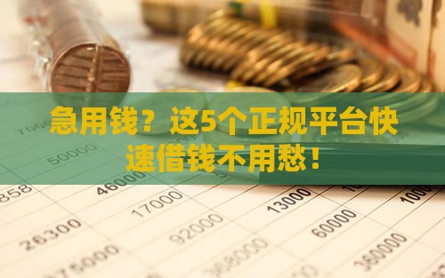 急用钱？这5个正规平台快速借钱不用愁！