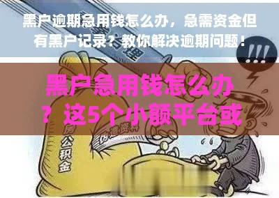 黑户急用钱怎么办？这5个小额平台或许能帮到你