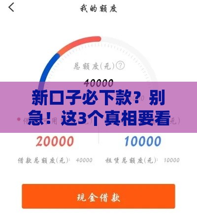 新口子必下款？别急！这3个真相要看清
