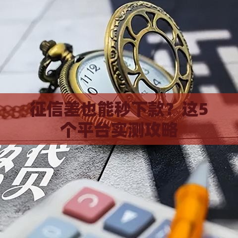 征信差也能秒下款？这5个平台实测攻略