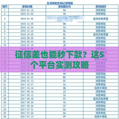 征信差也能秒下款？这5个平台实测攻略