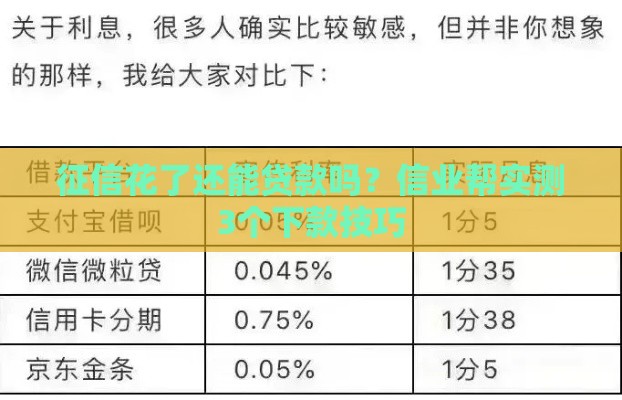 征信花了还能贷款吗？信业帮实测3个下款技巧