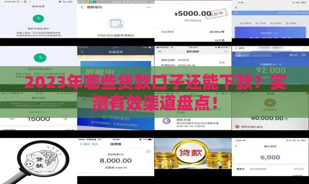 2023年哪些贷款口子还能下款？实测有效渠道盘点！