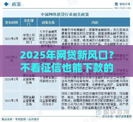 2025年网贷新风口？不看征信也能下款的平台深度解析