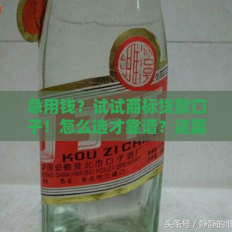 急用钱？试试商标贷款口子！怎么选才靠谱？这篇攻略告诉你答案