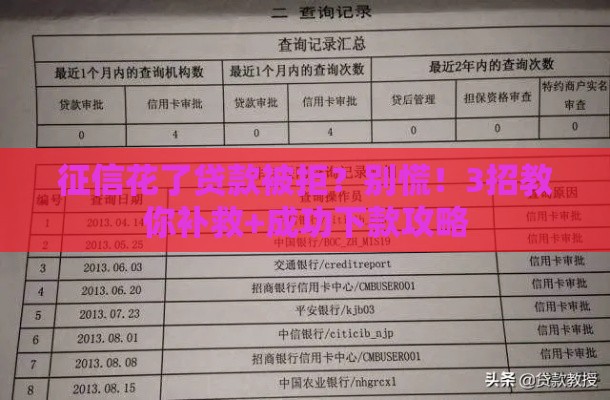 征信花了贷款被拒？别慌！3招教你补救+成功下款攻略