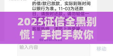 2025征信全黑别慌！手把手教你挖出能下款的口子