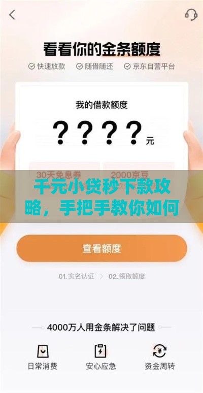 千元小贷秒下款攻略，手把手教你如何避免踩坑
