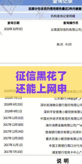 征信黑花了还能上网申请贷款吗？真实情况大揭秘！
