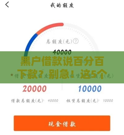 黑户借款说百分百下款？别急！这5个避坑方法先看看