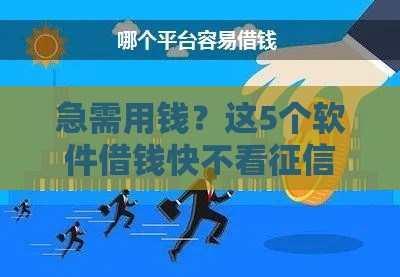 急需用钱？这5个软件借钱快不看征信，靠谱推荐！