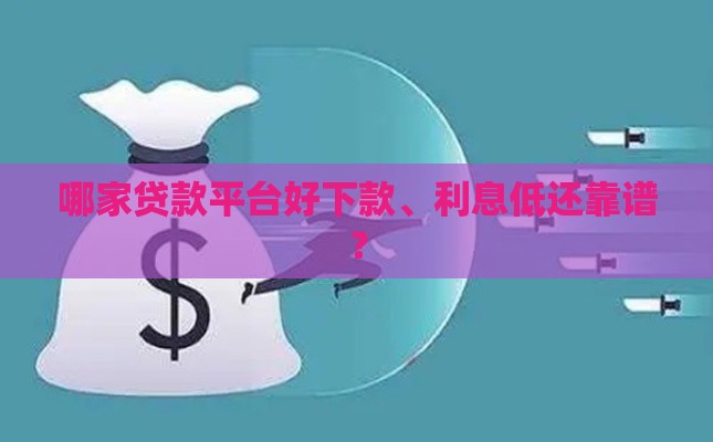 哪家贷款平台好下款、利息低还靠谱？