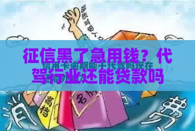 征信黑了急用钱？代驾行业还能贷款吗
