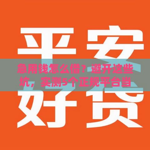 急用钱怎么借？避开这些坑，实测5个正规平台当天到账