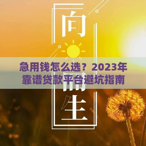 急用钱怎么选？2023年靠谱贷款平台避坑指南