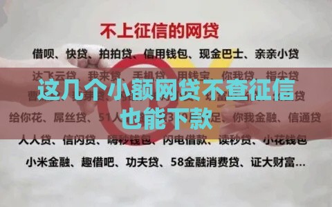 这几个小额网贷不查征信也能下款