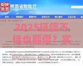 2025征信不佳也能借？实测5款良心借款平台，这几家通过率更高！