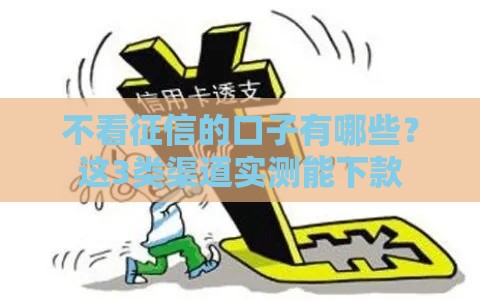 不看征信的口子有哪些？这3类渠道实测能下款