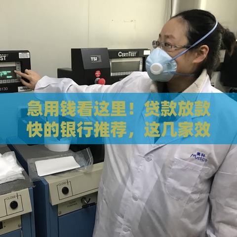 急用钱看这里！贷款放款快的银行推荐，这几家效率绝了