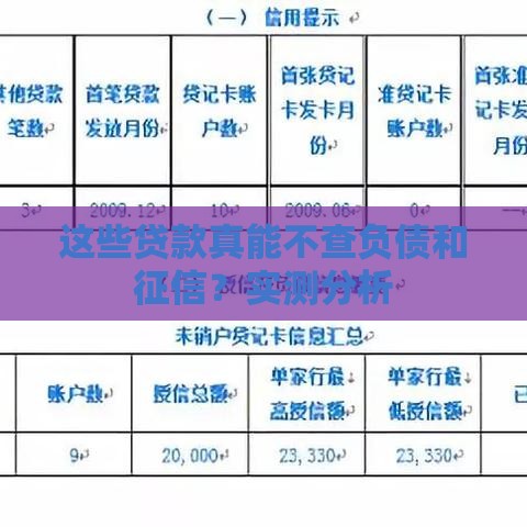 这些贷款真能不查负债和征信？实测分析