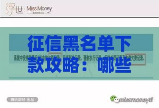 征信黑名单下款攻略：哪些口子容易通过？