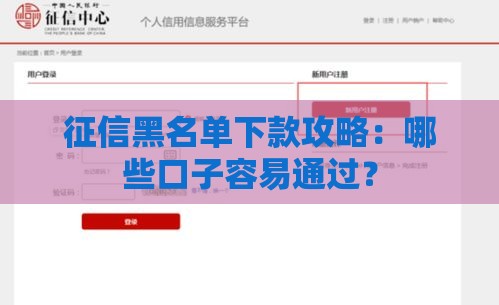 征信黑名单下款攻略：哪些口子容易通过？