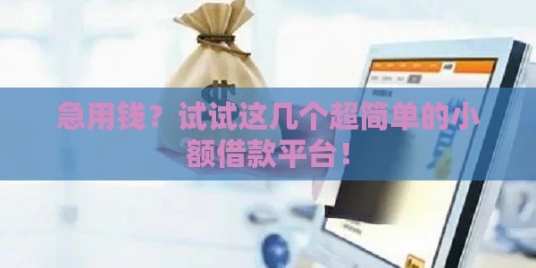 急用钱？试试这几个超简单的小额借款平台！