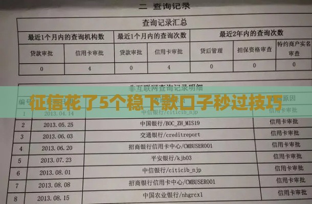 征信花了5个稳下款口子秒过技巧