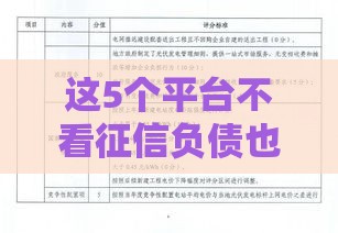 这5个平台不看征信负债也能下款？真实测评告诉你答案