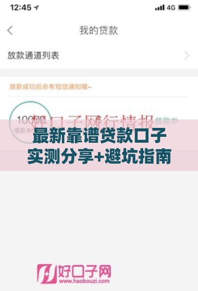 最新靠谱贷款口子实测分享+避坑指南