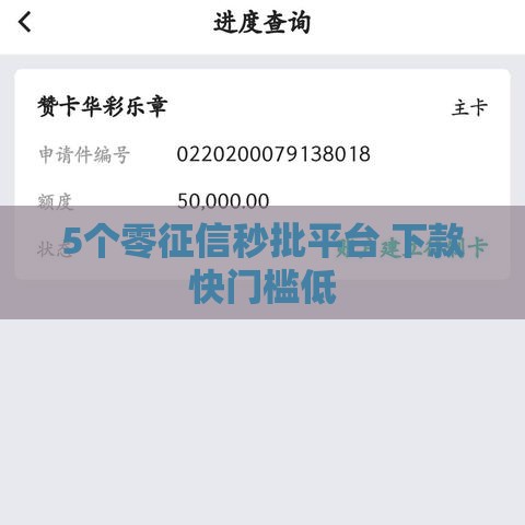 5个零征信秒批平台 下款快门槛低