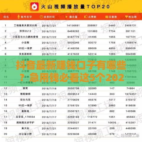 抖音最新赚钱口子有哪些？急用钱必看这5个2023秒批到账渠道！